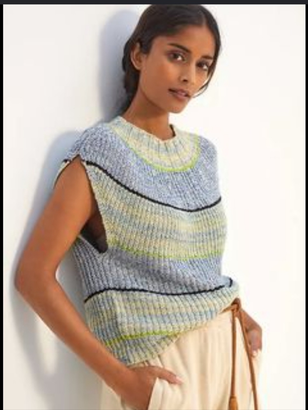 Anthropologie Daily Practice Cap Sleeve Sweater